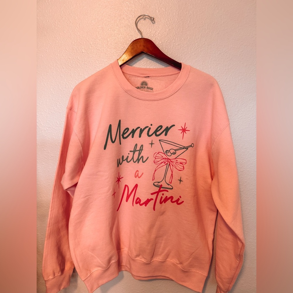 MERRIER WITH A MARTINI CHRISTMAS SWEATER